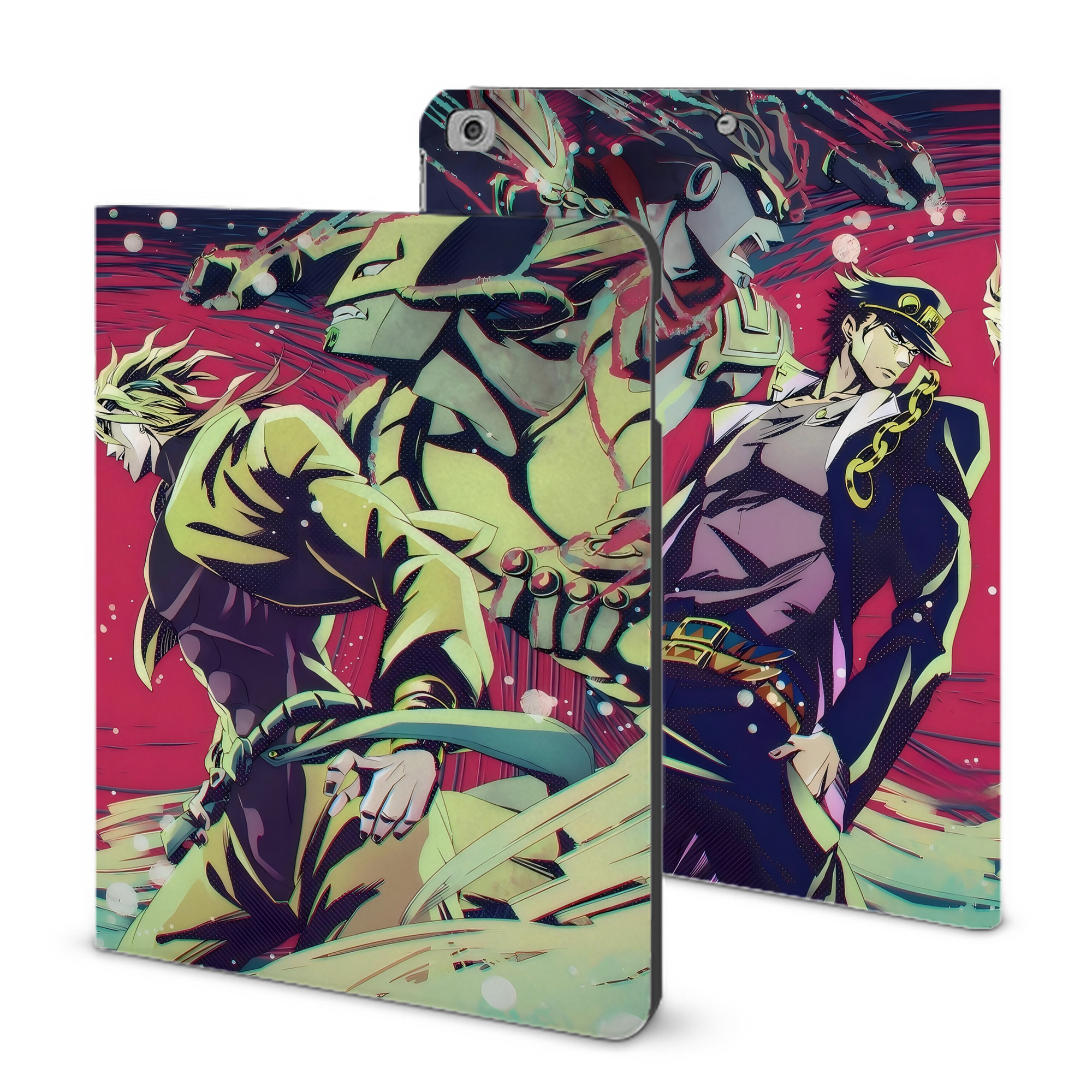 （画像用） ジョジョの奇妙な冒険 JoJo's Bizarre Adventure IPad ケース ブック型 PUレザー TPU 耐衝撃 軽量 薄型 ペン収納なし 全面保護 IPad 各モデル対応